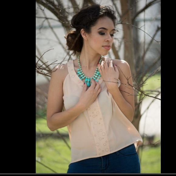 Nude Silky Blouse - Picture 4 of 5